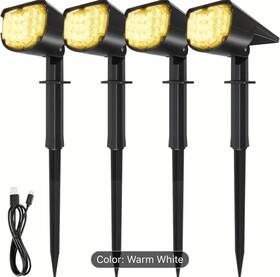 Aloftsun 617201122327 Solar Spotlights 19 Leds 4 Lighting Modes Outdoor Light With U