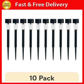 Mss428002736045 Alpan Lighting Products Inc. 10 Pack Mainstays Solar Powered Black Classic Column Led Path Light And Landsc