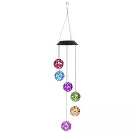Alpine Corporation 705353443299 Solar Hanging Gem Multi-color Sphere Mobile With Led Light