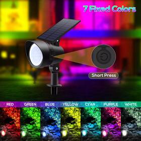 45852 Alusso Rgb Solar Spotlights Landscape Lights Outdoor Garden Pathway Lamps 4 Pack
