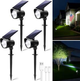 3cct Alusso 744759020857 Solar Landscape Spotlights Dimmable Spot Lights Outdoor 30