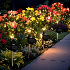 4djs01ma Amars 4 Pack Solar Garden Lights Outdoor Decor Waterproof Powered Warm White