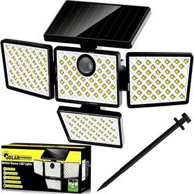 Sl-26 Ameritop 4-head Motion Sensor Solar Lights 6500k Outdoor Garden Pathway Weath