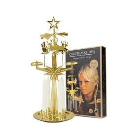 Ac-9012-b Angel Chimes Original Swedish Christmas Santa Carousel Brass