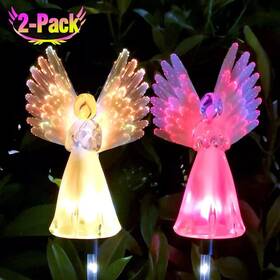 E2200 Angel 2 Pack Solar Powered Lights Outdoor Decorative Light For Garden Yard Tos