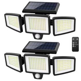 Angel Sar 313026729740 Outdoor Solar 210 Led Security Lights With Remote Control 270-degree Wide Angle