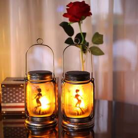 Angmln 331421765539 Solar Flame Lanterns Outdoor Waterproof 2 Pack Garden Hanging Fairy Lantern