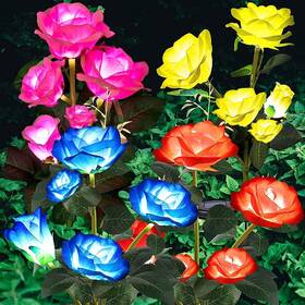 Angmln 764781585933 4 Pack Solar Garden Lights Flower Outdoor