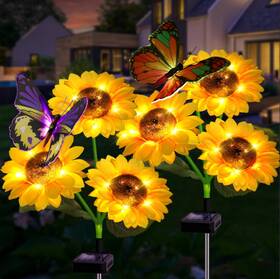 Lhyj-22-tynxrk3thddc-2-nb Angmln Solar Sunflower Lights Outdoor Garden 2 Pack Flower With