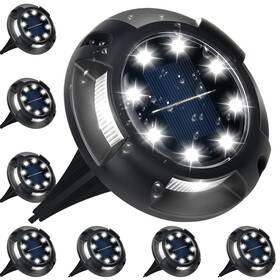 Ankunaba 750961186250 8 Pack Solar Ground Lights Outdoor 12 Led Waterproof Garden Pathway Cold White