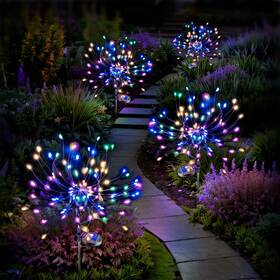 Anordsem 612289282772 Solar Outdoor Lights Waterproof Led Colorful Patio Decor 4 Pack