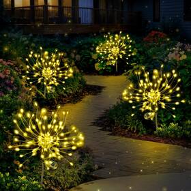 Anordsem 612289282789 Fireworks Solar Lights Outdoor Decorations Garden Fairy Light Waterproof For