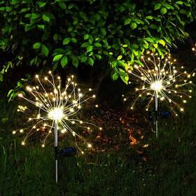 Adm0013ww2 Anordsem Solar Garden Lights 2 Pack Diy Outdoor Firework Warm White