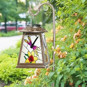 Dl01-copper  Anyperfect Dragonfly Solar Lantern With Shepherd Hook Waterproof Led Outdoor Garden Light