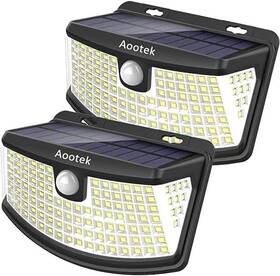 Aootek 850059544600 Solar Motion Sensor Lights 120 Leds With Reflector 270 Degree Wide Ang