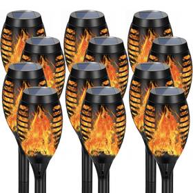 Aounq 748521730463 12pack Solar Torch Lights With Flickering Flame Upgraded Security&wate