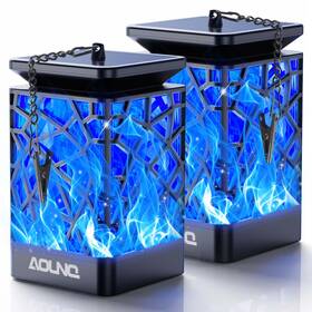 Aounq-08-b Aounq Solar Lanterns 99 Leds Flickering Flame Outdoor Waterproof Hanging Lant