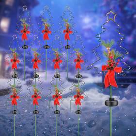 60xma009-4276-04x6 Apluschoice Solar Red Berries Tree Stake Lights Xmas Pathway Light Garden Yard 12pcs