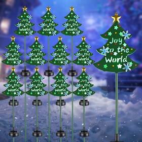 60xma009-4669-04x6 Apluschoice Solar Christmas Tree Stake Lights Pathway Light For Garden Yard Lawn 12pcs