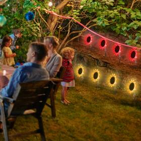 A-11-003-002-sgl Apluschoice 4pcs Solar Sunflower Lights Ip68 Stake 16 Colors Remote Pathway