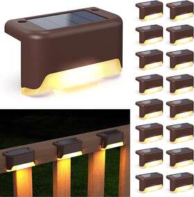 Aponuo 445054585579 Solar Deck Lights 16 Pcs Step Outdoor Waterproof Led