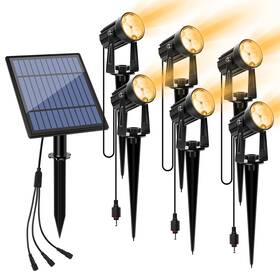 Aponuo 767065411638 Metal Outdoor Solar Landscape Lights Waterproof Spotlight 6-in-1 For