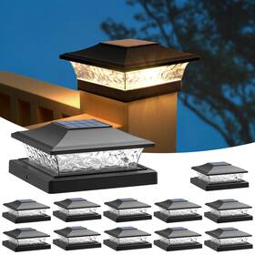 Aponuo 767065412420 Deck Post Lights Solar Powered 6x6 Cap Light 2 Color Mode O