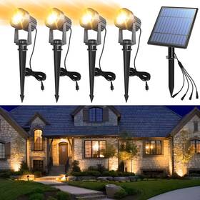 Aponuo 767065412475 Solar Spot Lights Outdoor 4-in-1 Landscape Dusk To Dawn Sola