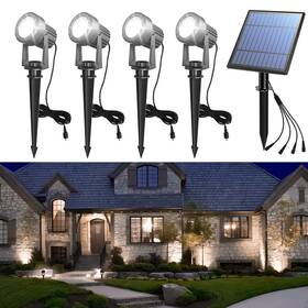 Aponuo 767065412482 Solar Spot Lights Outdoor 4in1 Landscape Lighting Dusk To Dawn Uplig