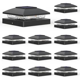 Aponuo 767065412703 Solar Post Cap Lights 4x4 Warm White Outdoor Waterpr