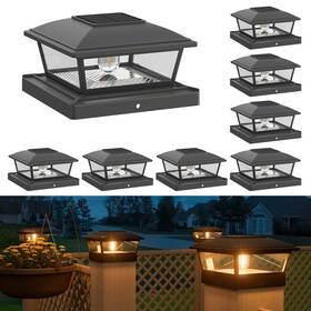 Aponuo 767065412741 Solar Post Lights Outdoor 2 Modes Edison Led Bulbs Cap Lig