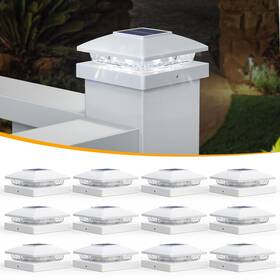 Aponuo 767065413205 Post Lights Outdoor 4x4 Solar Fence Cool White Outdo