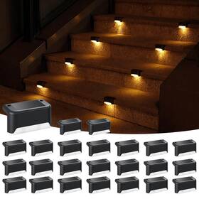 B0f9dvmr3t Aponuo Solar Deck Lights 24-pack Black Outdoor Waterproof Warm White Pathway Fen