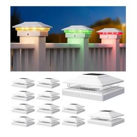 Lh-tz32 Aponuo 12 Pack Solar Post Cap Lights White Rgb Color Changing Led Ip64