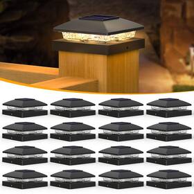 Tz10-b16 Aponuo Solar Post Cap Lights Warm White 4x4 Outdoor Waterproof Ga