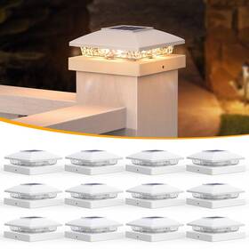 Tz10-w12 Aponuo Solar Post Cap Lights 15lm Warm White Led Dusk To Dawn Ip65 Waterproof Sturdy Ou