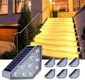 B0cw6bf155 Apzzloxh Solar Step Lights 2 Pack Outdoor Stair Warm White Deck Ip67