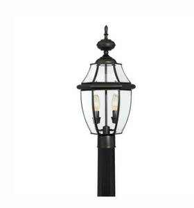 338654 Ar Brayden Outdoor Post Light Matte Black Clear Beveled Glass 21-in