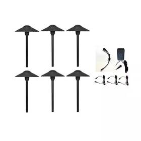 Archipelago Lighting 445048363367 Low Voltage Black Dusk To Dawn Plug-in-go Integrated Led Path Landscape Light Ki