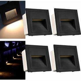 Wab32-4 Arotelicht 120v Indoor Outdoor Step Lights 4 Pack Black Cover/3000k/square