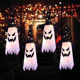 Arperles 734172868693 Halloween Decorations Glowing Ghost Witch Hat String Lights - Indoor/o