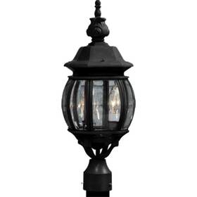 Ac8363bk Artcraft Lighting Ac8363 Black Classico 3-bulb Line Voltage Post Light