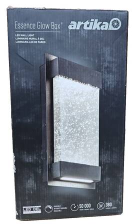 Gb390l Artika Essence Glow Box Black Modern Bubble Glass Integrated Led Outdoor