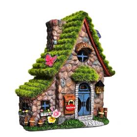 B08dtx6sl3 Asawasa Resin Fairy House Statues With Solar Powered Lights Funny Garden Sculpt