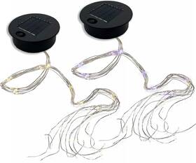 Asdfg 744110754964 2 Pack Solar Watering Can String Lights Replacement Top - Round Panel Outd