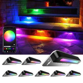 Aslong 750266419008 8pcs 7 Inch Rgb Led Hardscape Lighting Retaining Wall Lights Color Chang