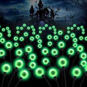 Asmad 762736638062 Halloween Decorations Outdoor Solar Scary Eyeball Lights 4pack 32leds G