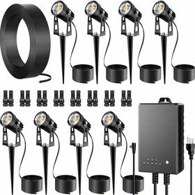 10281 Auderwin All-in-one Outdoor Low Voltage Landscape Lighting Kit Led Spot Lig
