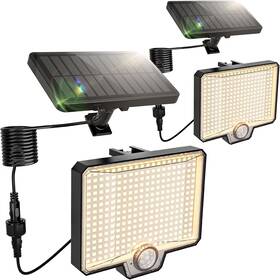 10691 Auderwin Solar Flood Lights Outdoor 294 Led Motion Sensor Ip67 Waterproo