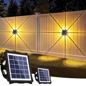 Ip65 Auderwin 9660 Solar Wall Lights Outdoor Waterproof Fence Powered 2 Gold L